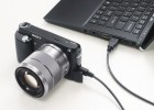 Sony NEX-F3 connected to a laptop