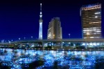 Tokyo Hotaru festival firefly LEDs floating down Sumida river