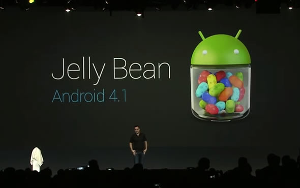 Android 4.1 Jelly Bean logo on screen