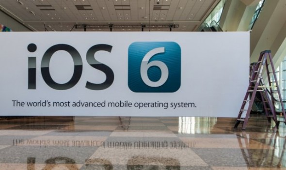 White banner with iOS 6 signage