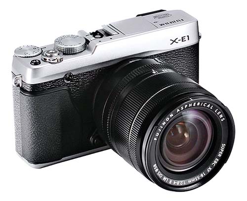 Fujifilm X-E1 silver with XF18-55mm lens